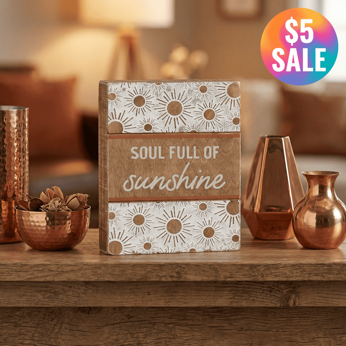 Soul Full Of Sunshine Wooden Box Sign | Boho Sunburst Home Decor Decor La Vie Bien Soul Full Of Sunshine Wooden Box Sign | Boho Sunburst Home Decor