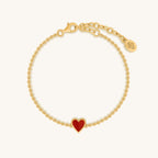 Soulful Passion Carnelian Heart Bracelet by Karma and Luck