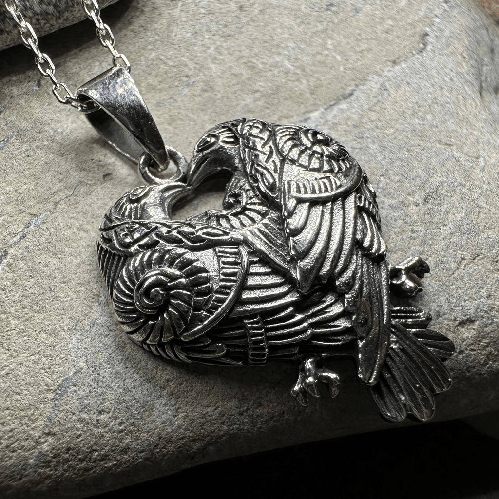 Soulmates Celtic Raven Necklace in Sterling Silver Pendant La Vie Bien Soulmates Celtic Raven Necklace in Sterling Silver