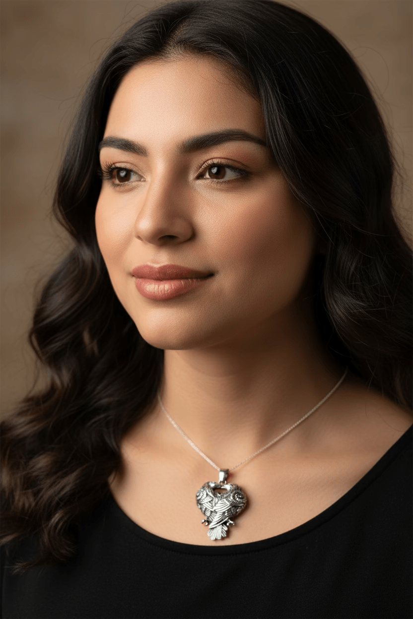 Soulmates Celtic Raven Necklace in Sterling Silver Pendant La Vie Bien Soulmates Celtic Raven Necklace in Sterling Silver