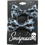 Sourpuss Blue Leopard Glitter Hair Bows Set of 2 | Rockabilly Hair Accessories Leopard Print Hair Clips Hair Clip La Vie Bien Sourpuss Blue Leopard Glitter Hair Bows Set of 2 | Rockabilly Hair Accessories Leopard Print Hair Clips