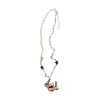 Sourpuss "Good Luck” Horseshoe Necklace with Red Rhinestones & Black Star Charms Necklaces La Vie Bien Sourpuss "Good Luck” Horseshoe Necklace with Red Rhinestones & Black Star Charms