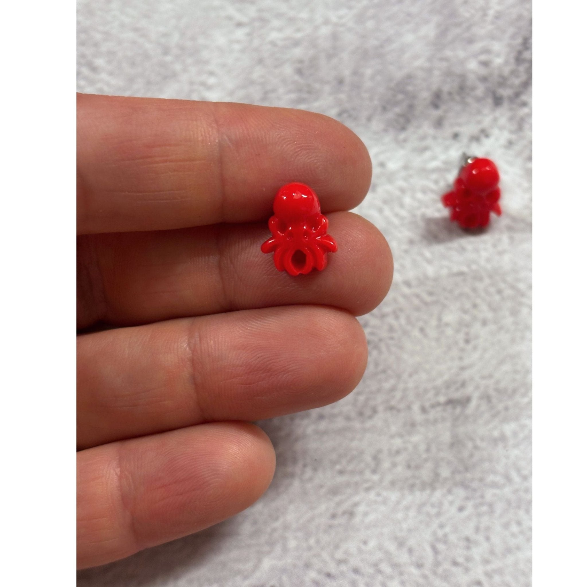 Sourpuss Red Octopus Earrings | Nautical Studs Rockabilly Jewelry | Alternative Sailor Accessories Earrings La Vie Bien Sourpuss Red Octopus Earrings | Nautical Studs Rockabilly Jewelry | Alternative Sailor Accessories