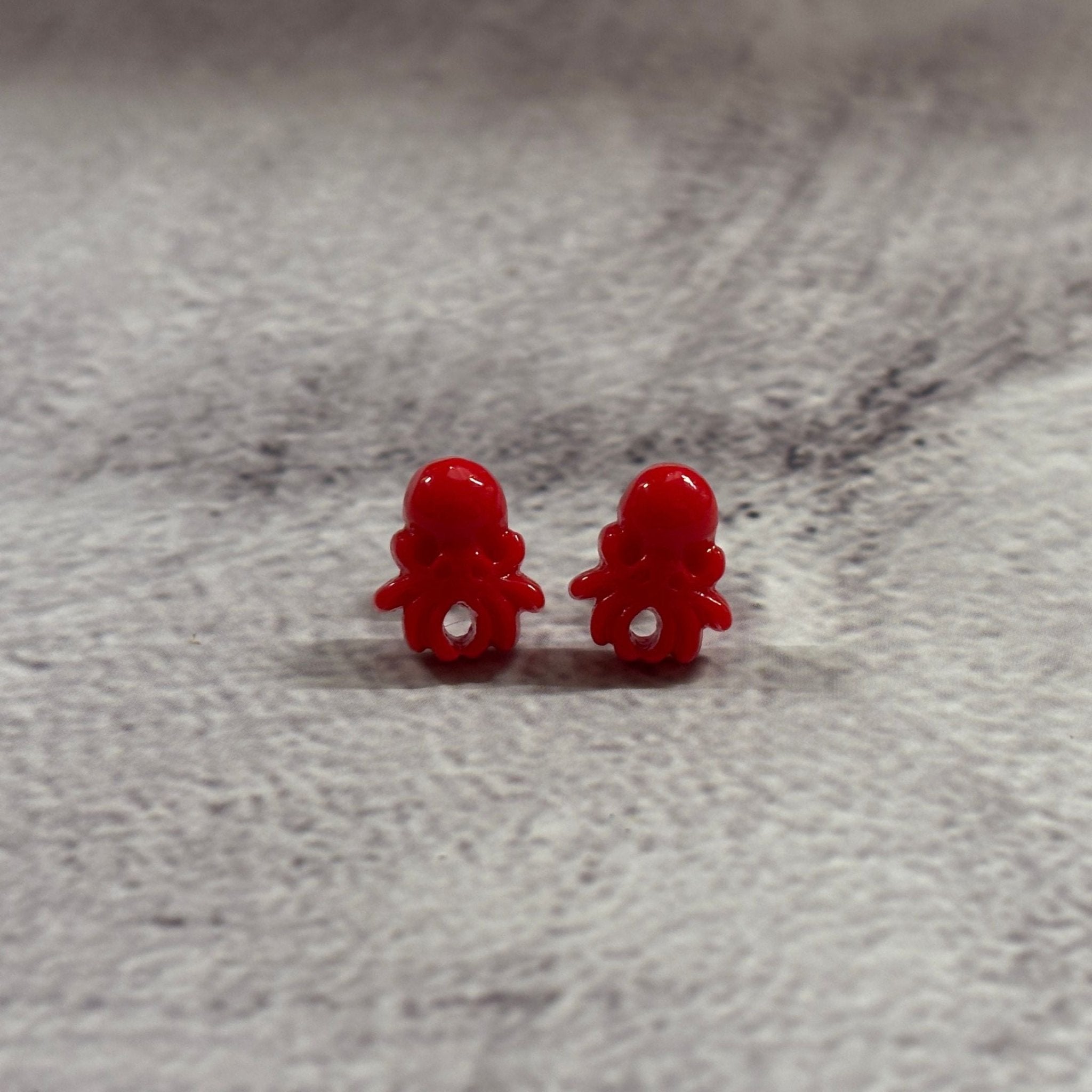 Sourpuss Red Octopus Earrings | Nautical Studs Rockabilly Jewelry | Alternative Sailor Accessories Earrings La Vie Bien Sourpuss Red Octopus Earrings | Nautical Studs Rockabilly Jewelry | Alternative Sailor Accessories