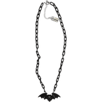Sourpuss Smiling Vampire Bat Necklace | Chunky Chain Gothic Bat Pendant with Fang Grin Necklaces La Vie Bien Sourpuss Smiling Vampire Bat Necklace | Chunky Chain Gothic Bat Pendant with Fang Grin