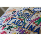 South Carolina Hand - Embroidered Pillow Pillows La Vie Bien South Carolina Hand - Embroidered Pillow
