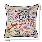 South Carolina Hand - Embroidered Pillow Pillows La Vie Bien South Carolina Hand - Embroidered Pillow
