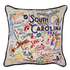 South Carolina Hand - Embroidered Pillow Pillows La Vie Bien South Carolina Hand - Embroidered Pillow