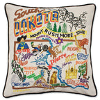 South Dakota Hand - Embroidered Pillow Pillows La Vie Bien South Dakota Hand - Embroidered Pillow