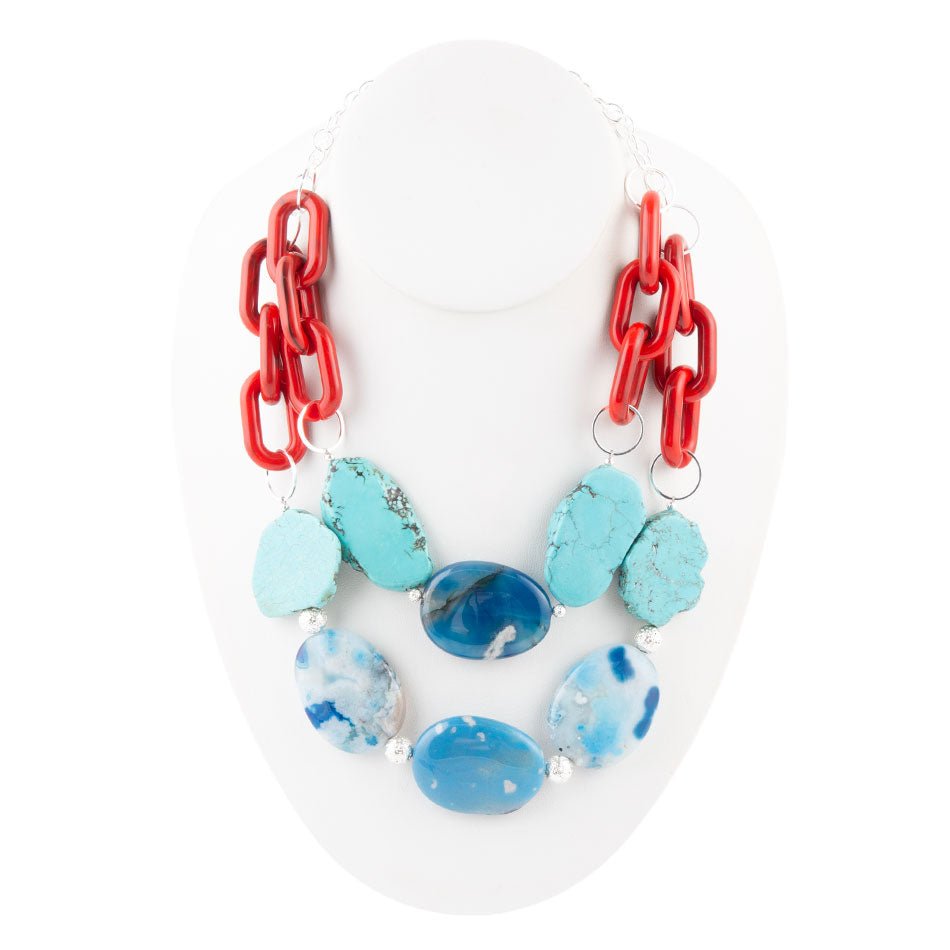Southwest Mix Agate Statement Necklace