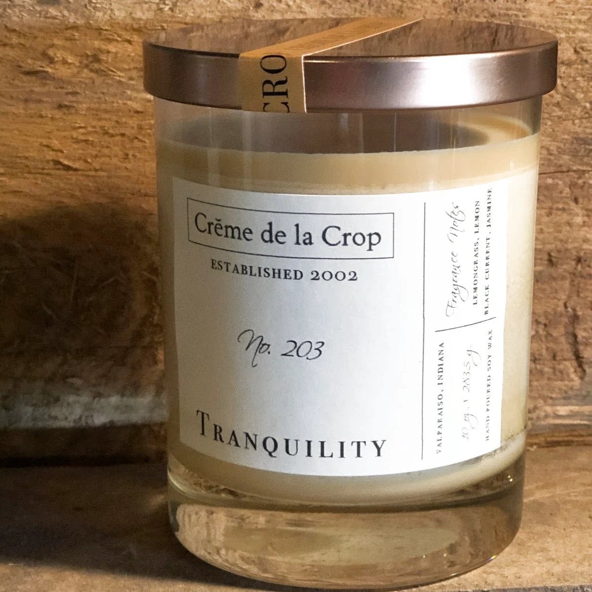 Soy Candle - Tranquility (Lemongrass & Black Currant) by Creme de la Crop