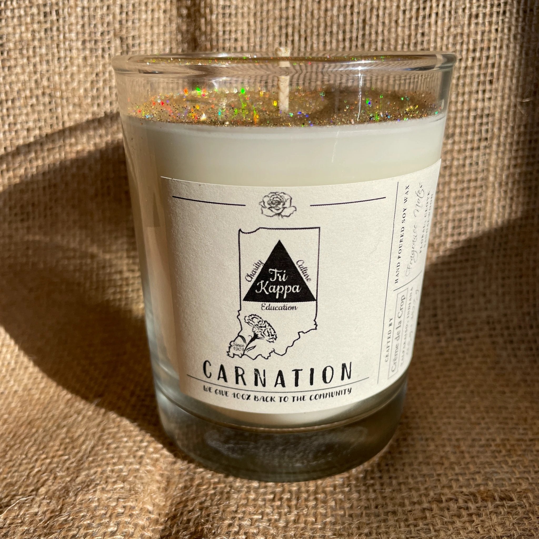 Soy Candle - Tri Kappa (Carnation) by Creme de la Crop