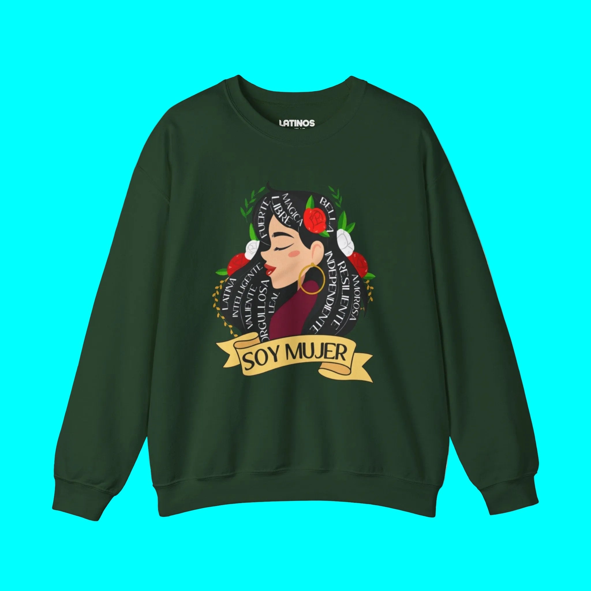 Soy Mujer (Bella, Leal, Latina, Valiente) Female Empowerment Crewneck Sweatshirt | Fleece - Lined Crewneck | 3 Colors Sweatshirt La Vie Bien Soy Mujer (Bella, Leal, Latina, Valiente) Female Empowerment Crewneck Sweatshirt | Fleece - Lined Crewneck | 3 Colors