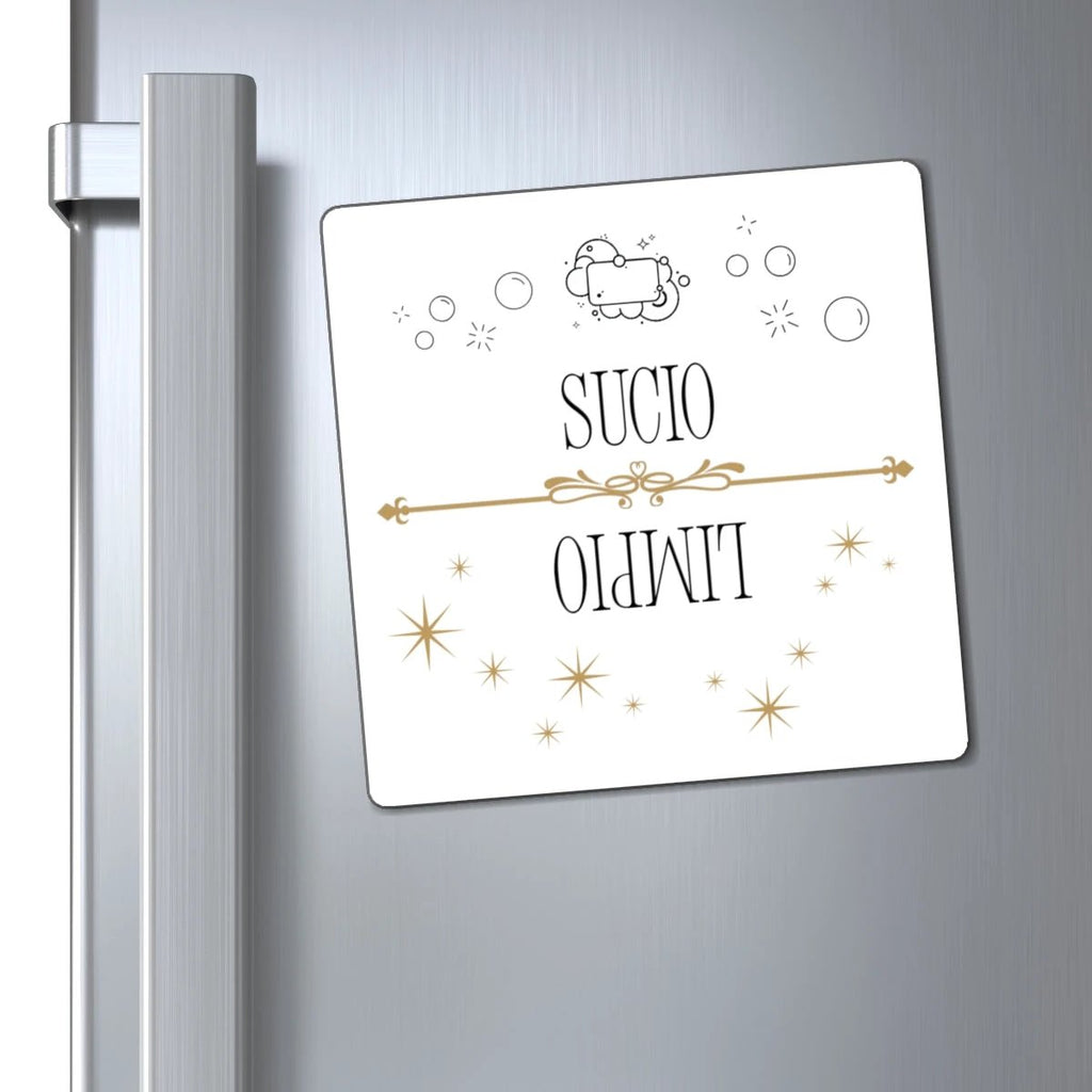 Spanish dishwasher Kitchen Magnet "Sucio / Limpio" Reversible Dishwasher Signal Magnet by Printify