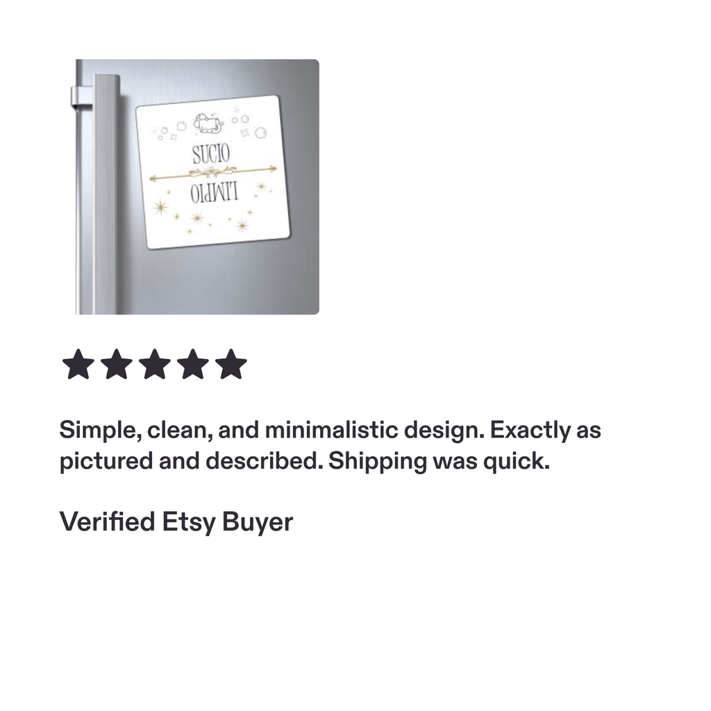Spanish dishwasher Kitchen Magnet "Sucio / Limpio" Reversible Dishwasher Signal Magnet Paper products La Vie Bien Spanish dishwasher Kitchen Magnet "Sucio / Limpio" Reversible Dishwasher Signal Magnet