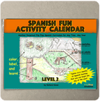 Spanish Fun Activity Calendar Level 2 by Flip Flop Spanish & Spanish Geniuses
