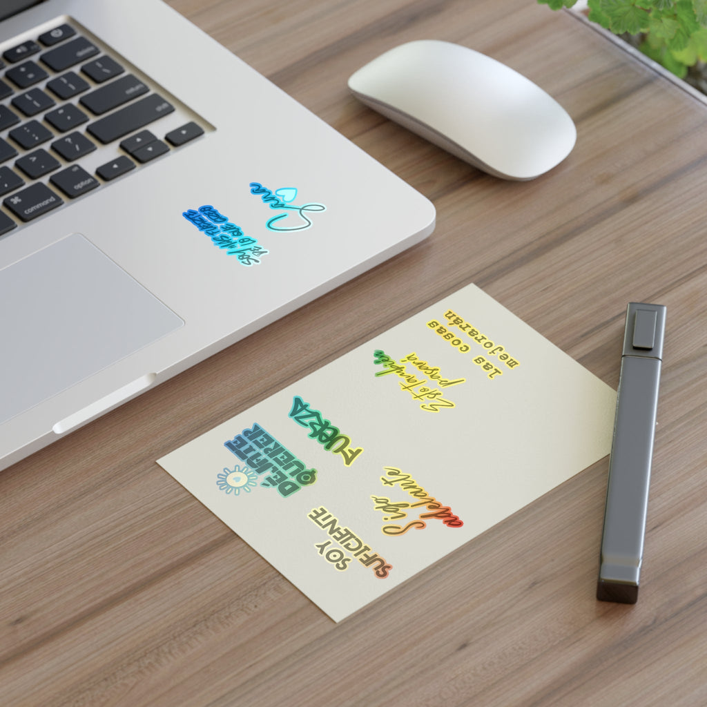 Spanish Motivational Phrase and mental health Sticker Sheet, Soy suficiente, Fuerza, Sigue adelante, sana, Soy más fuerte de lo que creo Paper products La Vie Bien Spanish Motivational Phrase and mental health Sticker Sheet, Soy suficiente, Fuerza, Sigue adelante, sana, Soy más fuerte de lo que creo