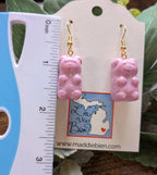 Sparkle Gummy Bear Earrings: Pink Glitter Polymer Clay, Gold Hooks Earrings La Vie Bien Sparkle Gummy Bear Earrings: Pink Glitter Polymer Clay, Gold Hooks