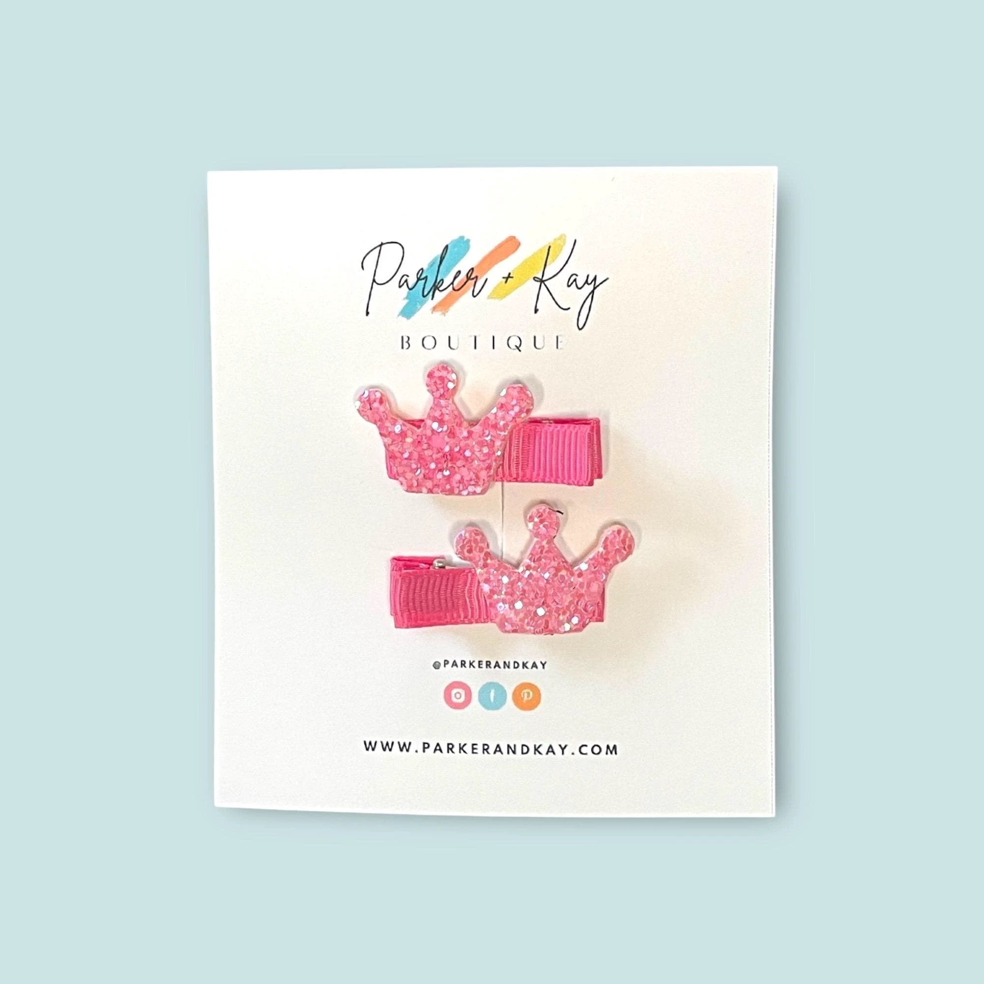 Sparkling Crown Hair Clips by Parker + Kay Creative