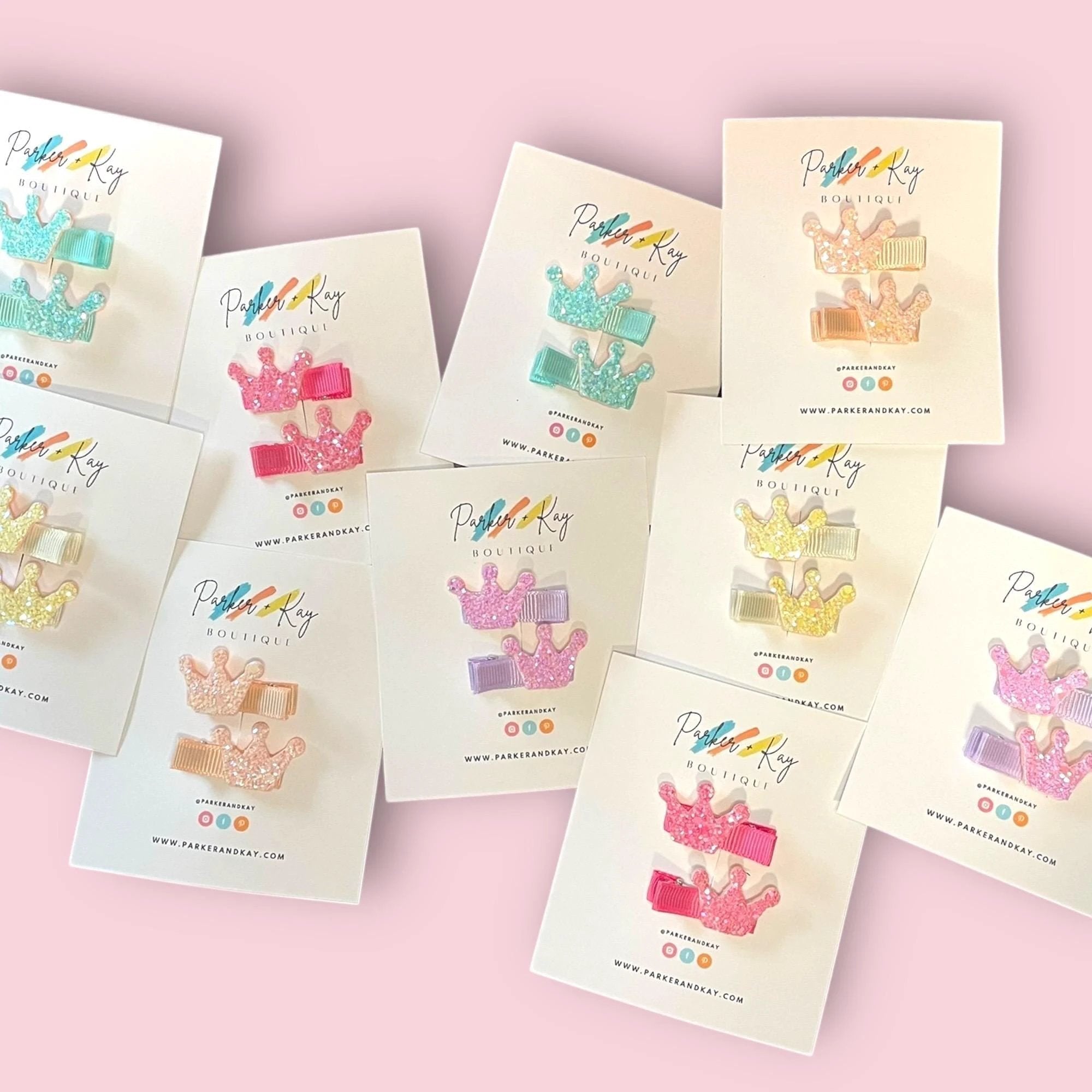Sparkling Crown Hair Clips by Parker + Kay Creative