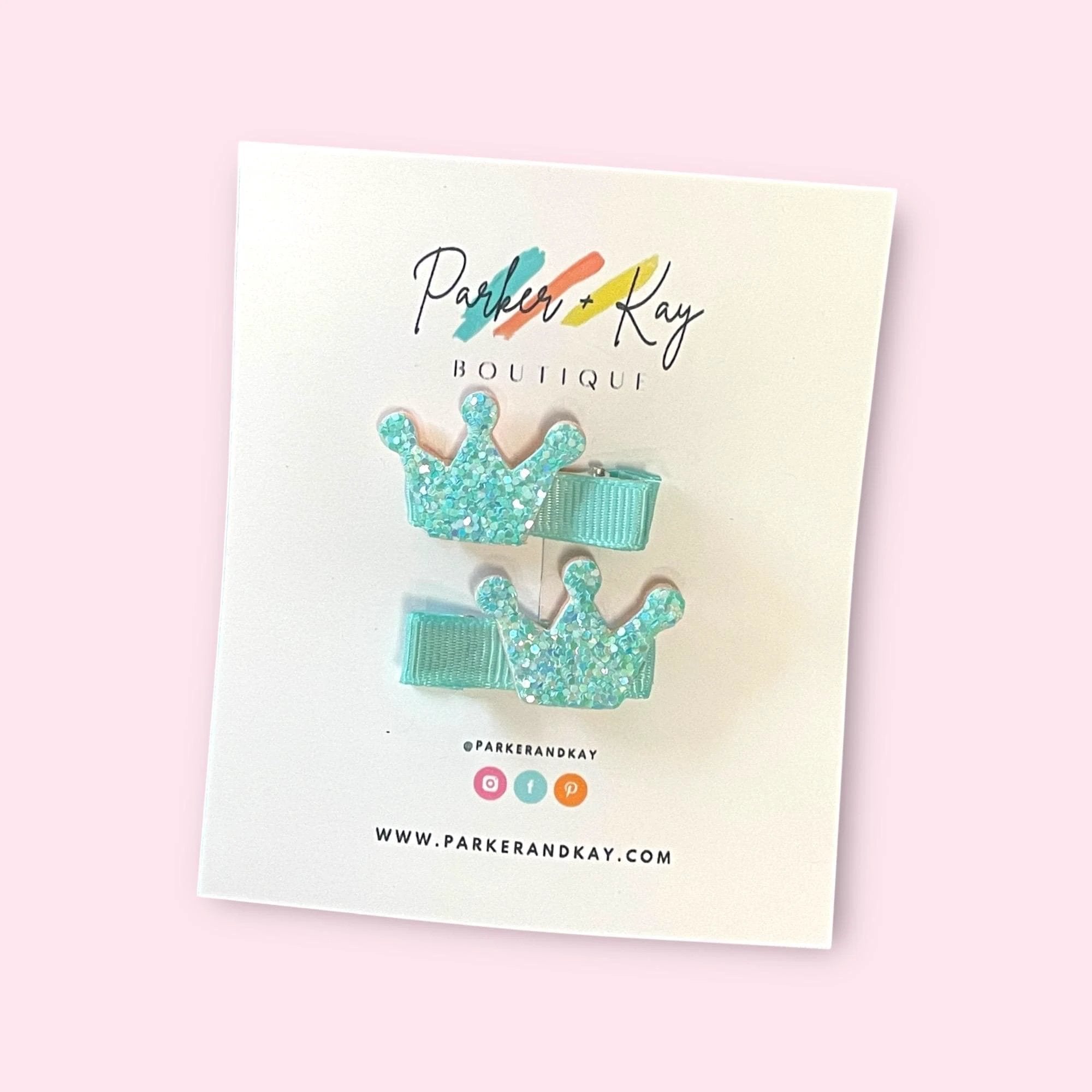 Sparkling Crown Hair Clips by Parker + Kay Creative