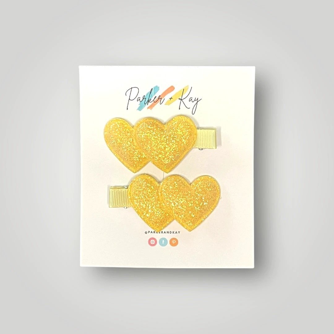 Sparkling Heart Hair Clips by Parker + Kay Creative