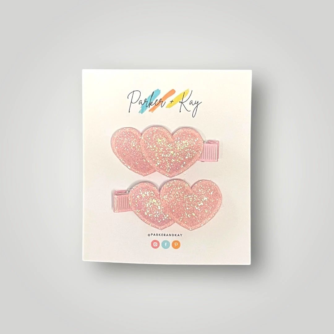 Sparkling Heart Hair Clips by Parker + Kay Creative