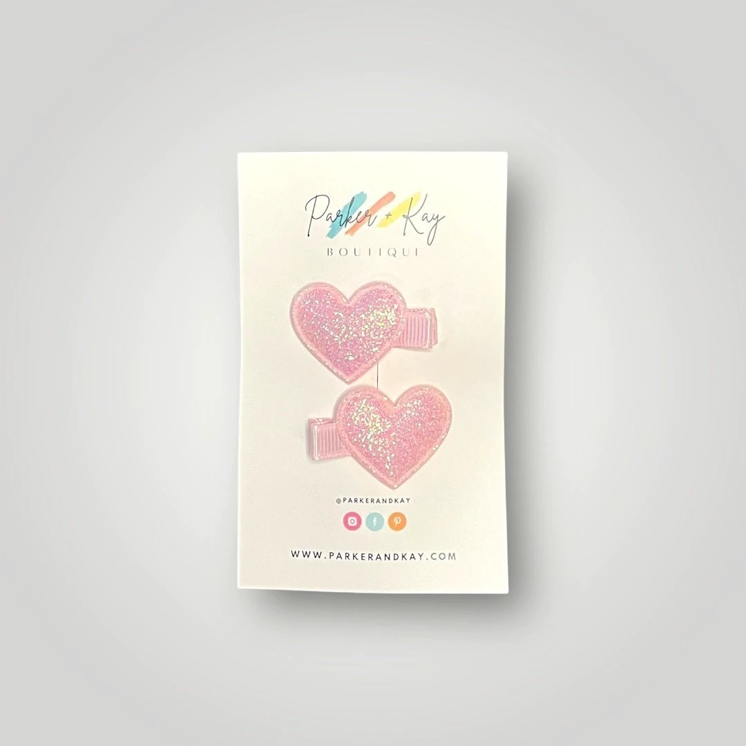 Sparkling Heart Hair Clips by Parker + Kay Creative