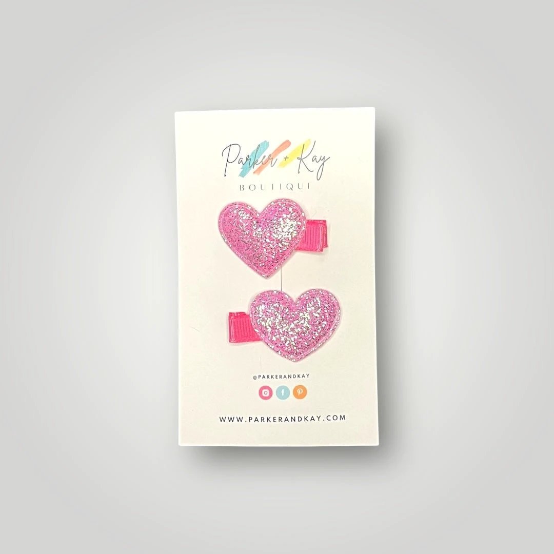 Sparkling Heart Hair Clips by Parker + Kay Creative