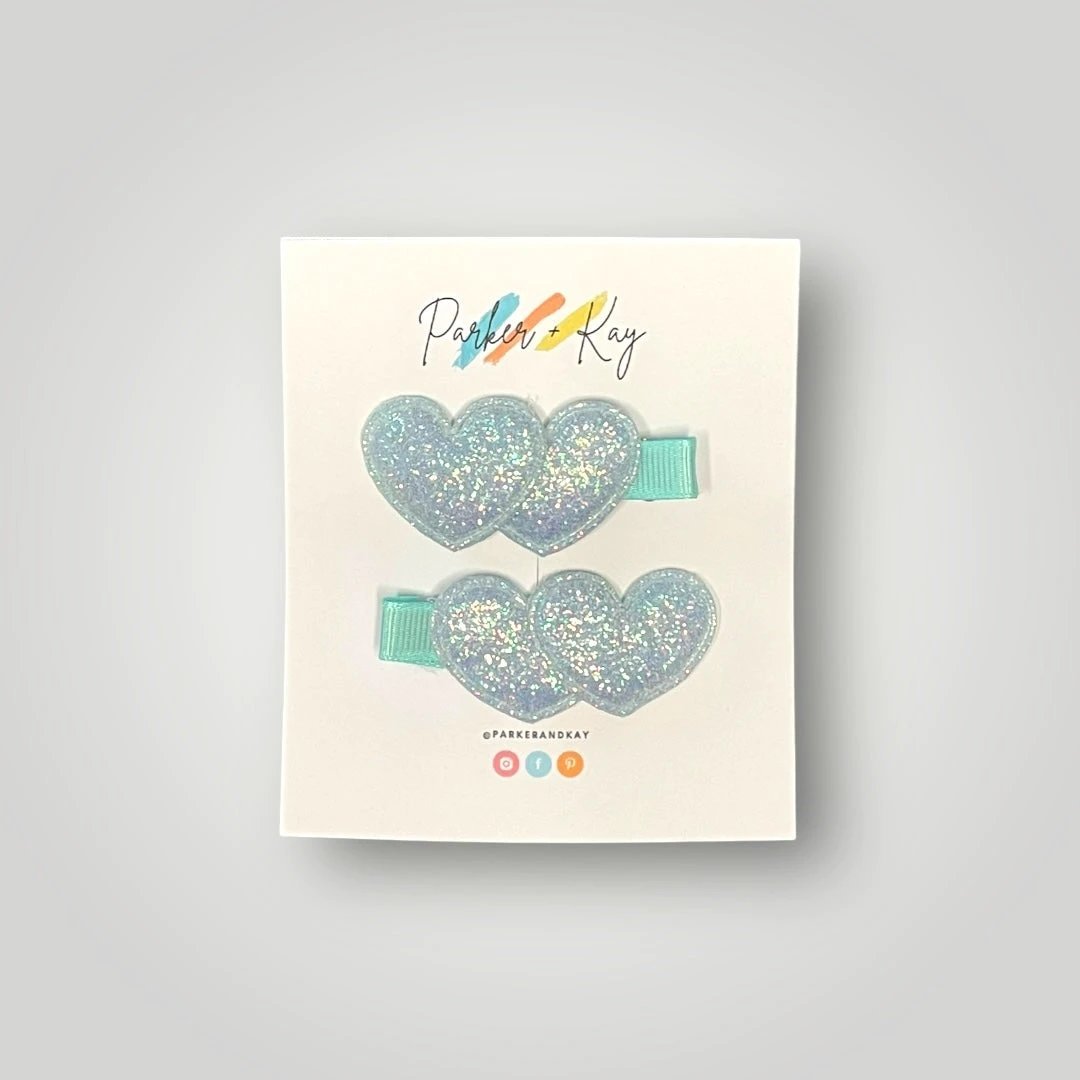 Sparkling Heart Hair Clips by Parker + Kay Creative