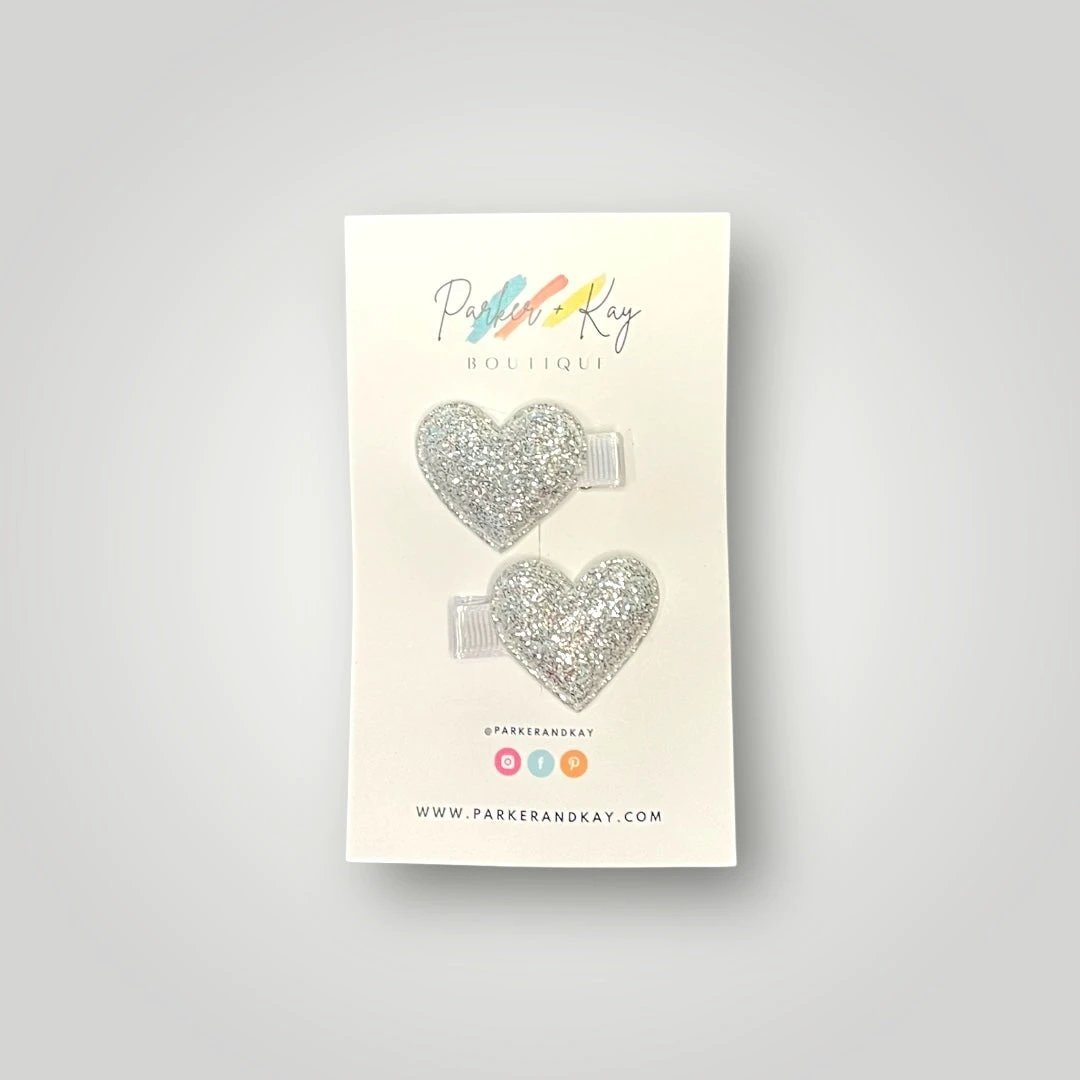 Sparkling Heart Hair Clips by Parker + Kay Creative