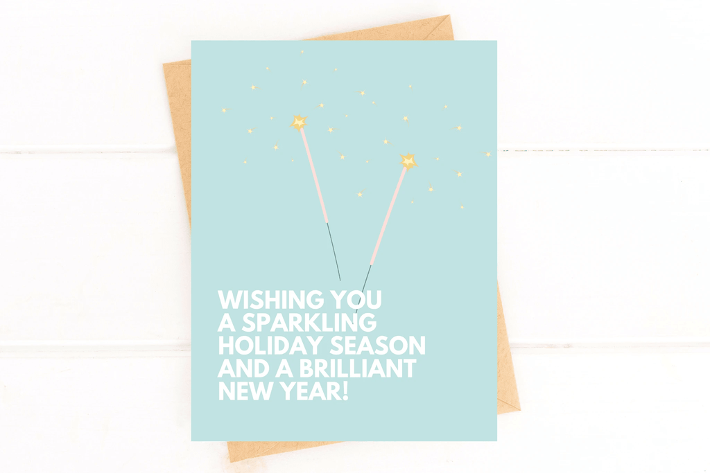 Sparkling Holiday Season and Brilliant New Year Card by Five Dot Post
