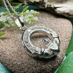 Sparkling Irish Claddagh Necklace Pendant La Vie Bien Sparkling Irish Claddagh Necklace