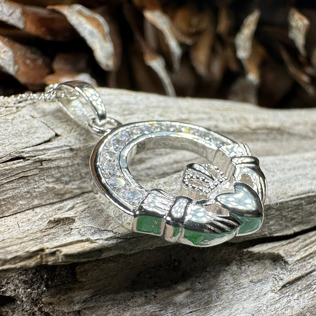Sparkling Irish Claddagh Necklace Pendant La Vie Bien Sparkling Irish Claddagh Necklace
