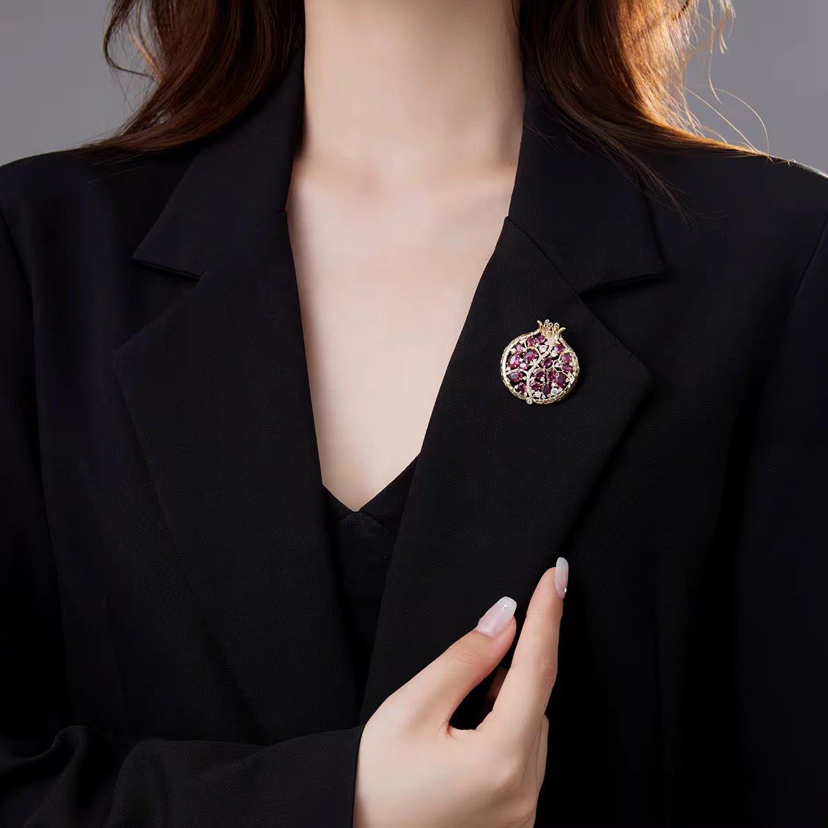 Sparkling Pomegranate Brooch Lapel Pin La Vie Bien Sparkling Pomegranate Brooch