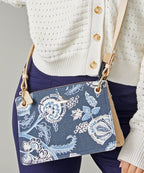 Spartina 449 | Navy & Blue Floral Oyster Factory Carrie Crossbody Bag Purses & Bags La Vie Bien Spartina 449 | Navy & Blue Floral Oyster Factory Carrie Crossbody Bag