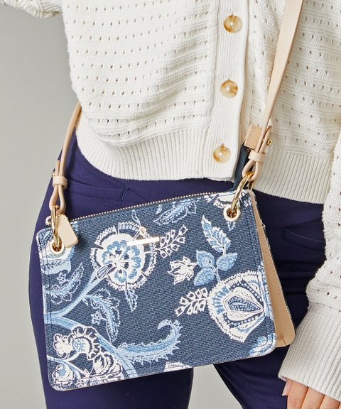 Spartina 449 | Navy & Blue Floral Oyster Factory Carrie Crossbody Bag Purses & Bags La Vie Bien Spartina 449 | Navy & Blue Floral Oyster Factory Carrie Crossbody Bag