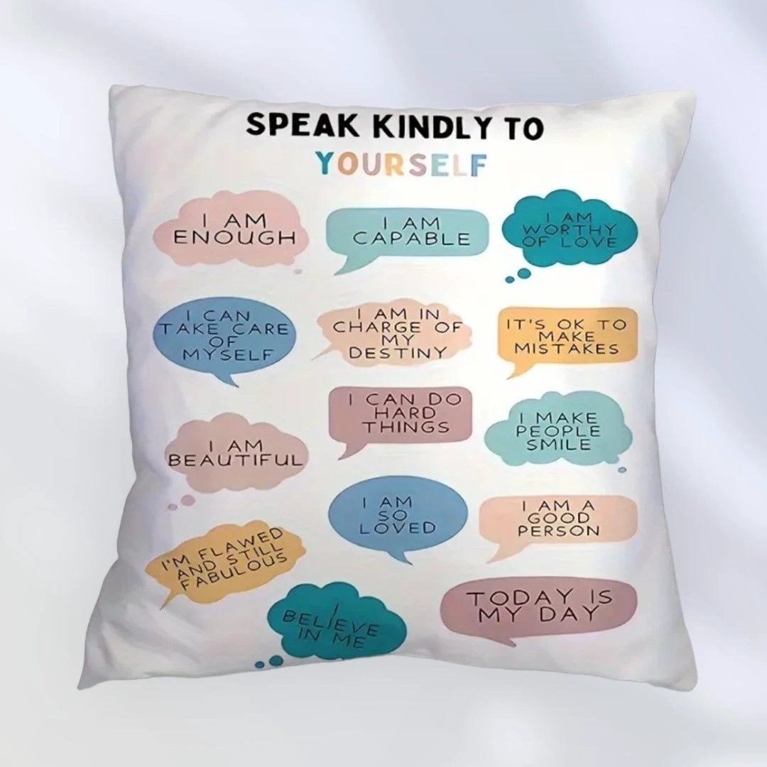 SPEAK KINDLY TO YOURSELF Decorative Pillow Cover by Parker + Kay Creative