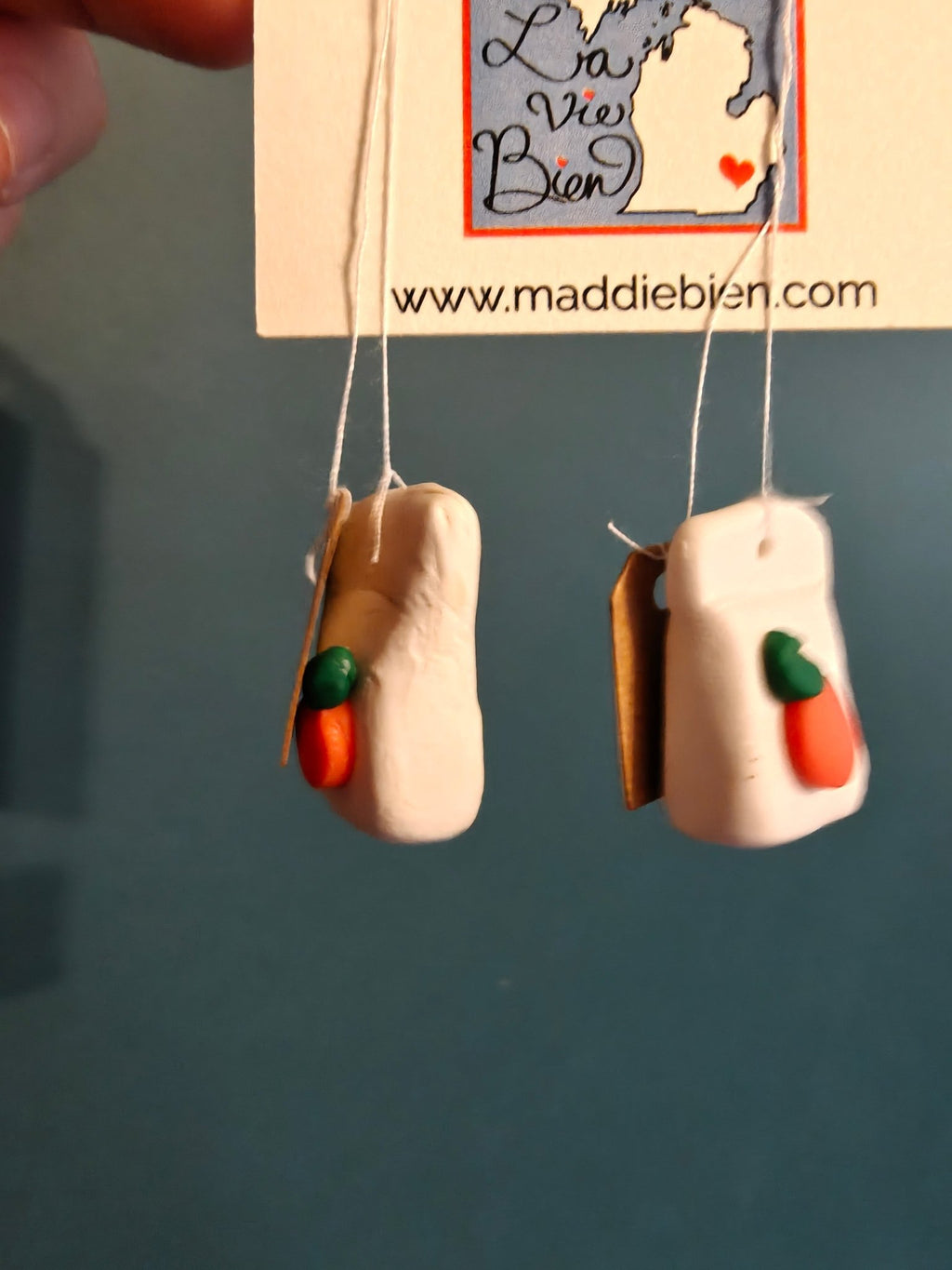 Spiced orange tea bag earrings - handmade with polymer clay Earrings La Vie Bien Spiced orange tea bag earrings - handmade with polymer clay