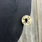 Spider Web Earrings - Wood Stud Earrings