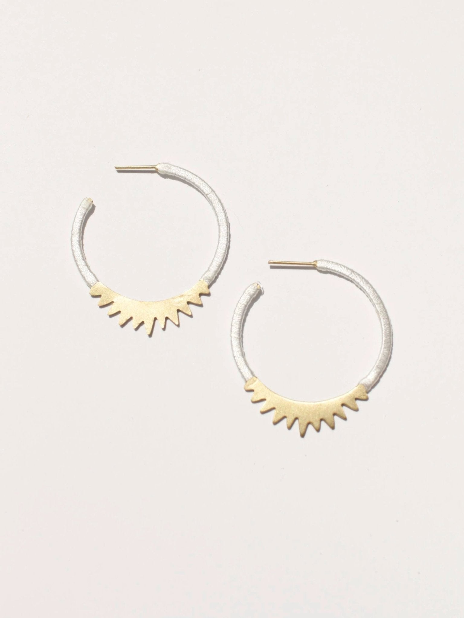 Spiked Brass Hoops