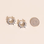 Spiked Chunky Huggie Hoop Earrings by Oh Clementine