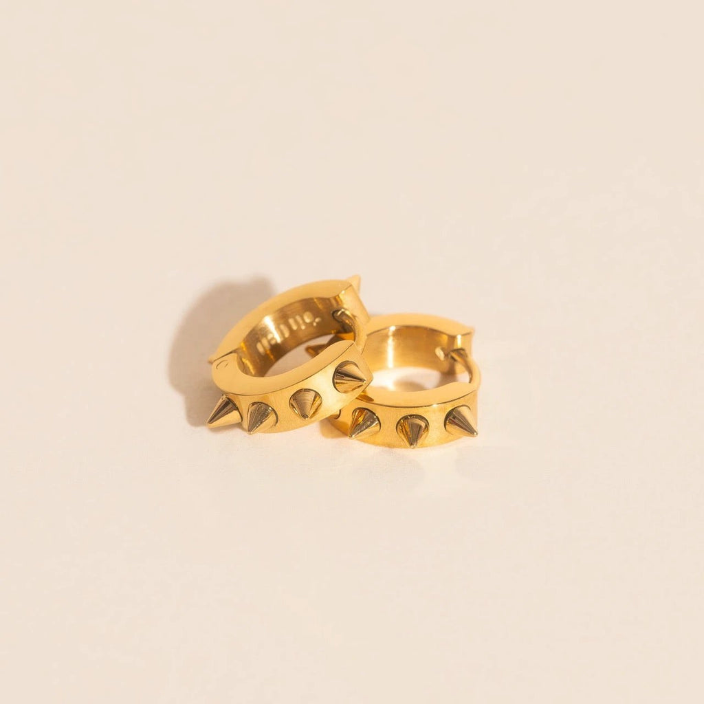 Spiked Chunky Huggie Hoop Earrings by Oh Clementine