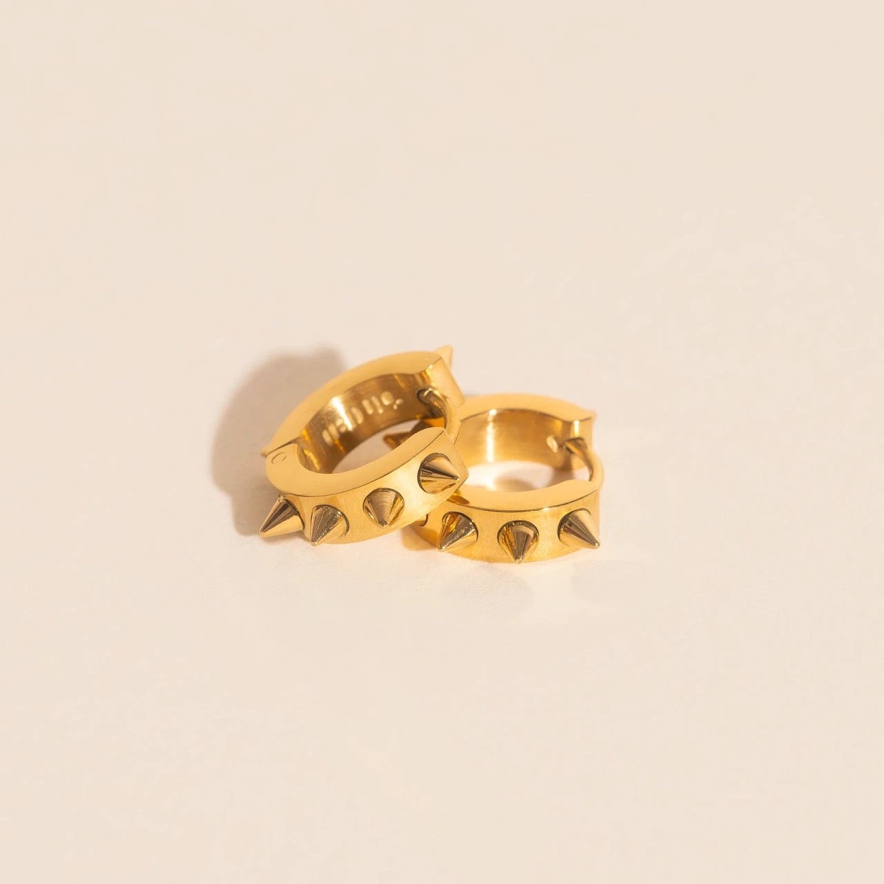 Spiked Chunky Huggie Hoop Earrings by Oh Clementine