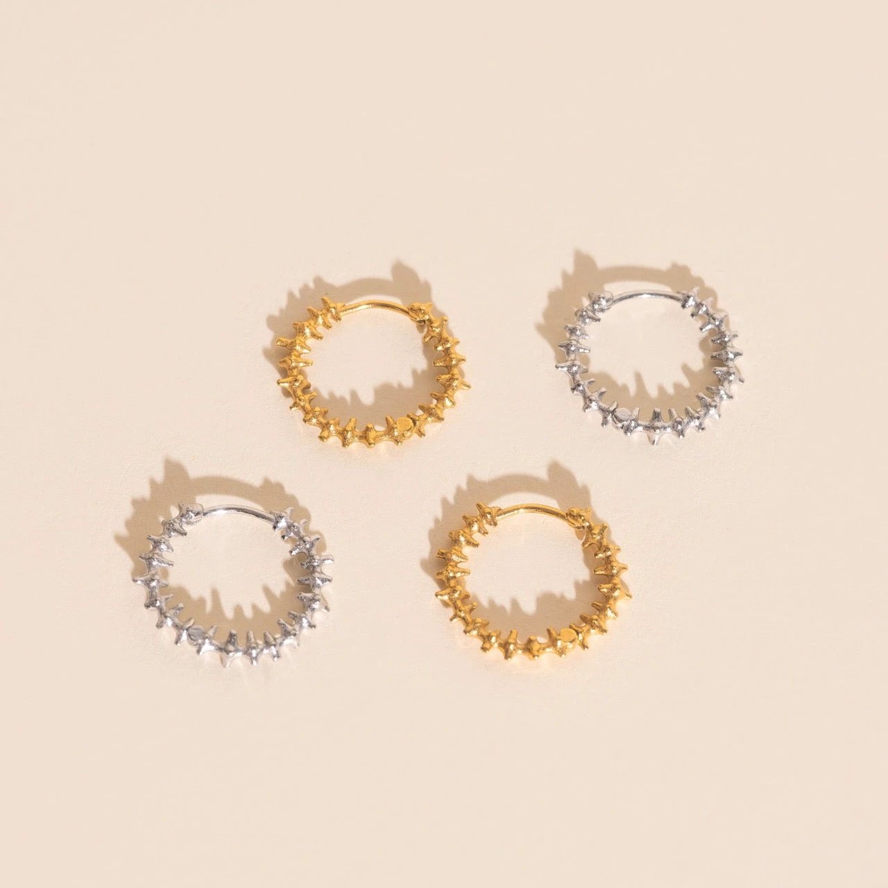 Spiky Huggie Hoop Earrings by Oh Clementine