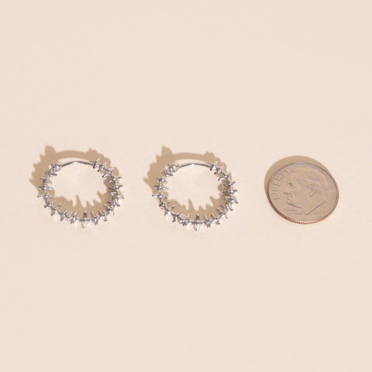 Spiky Huggie Hoop Earrings by Oh Clementine