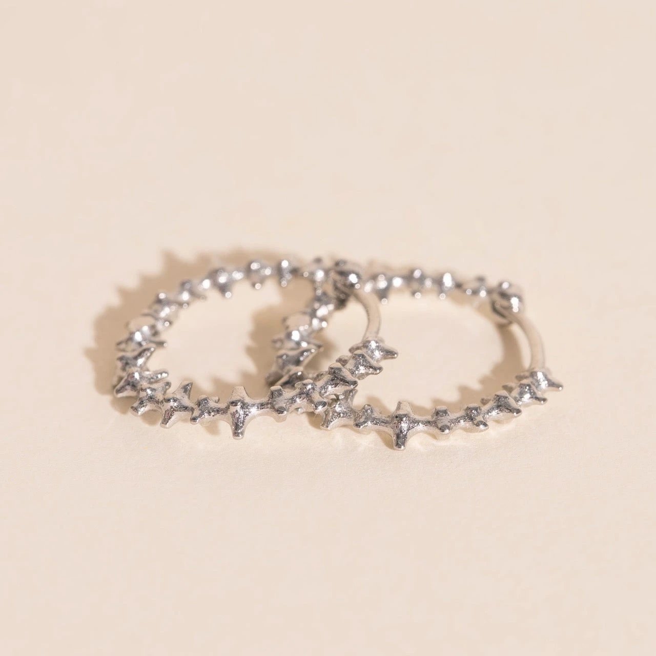 Spiky Huggie Hoop Earrings by Oh Clementine