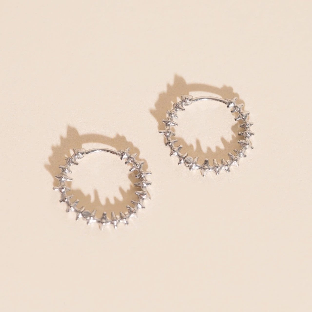 Spiky Huggie Hoop Earrings by Oh Clementine