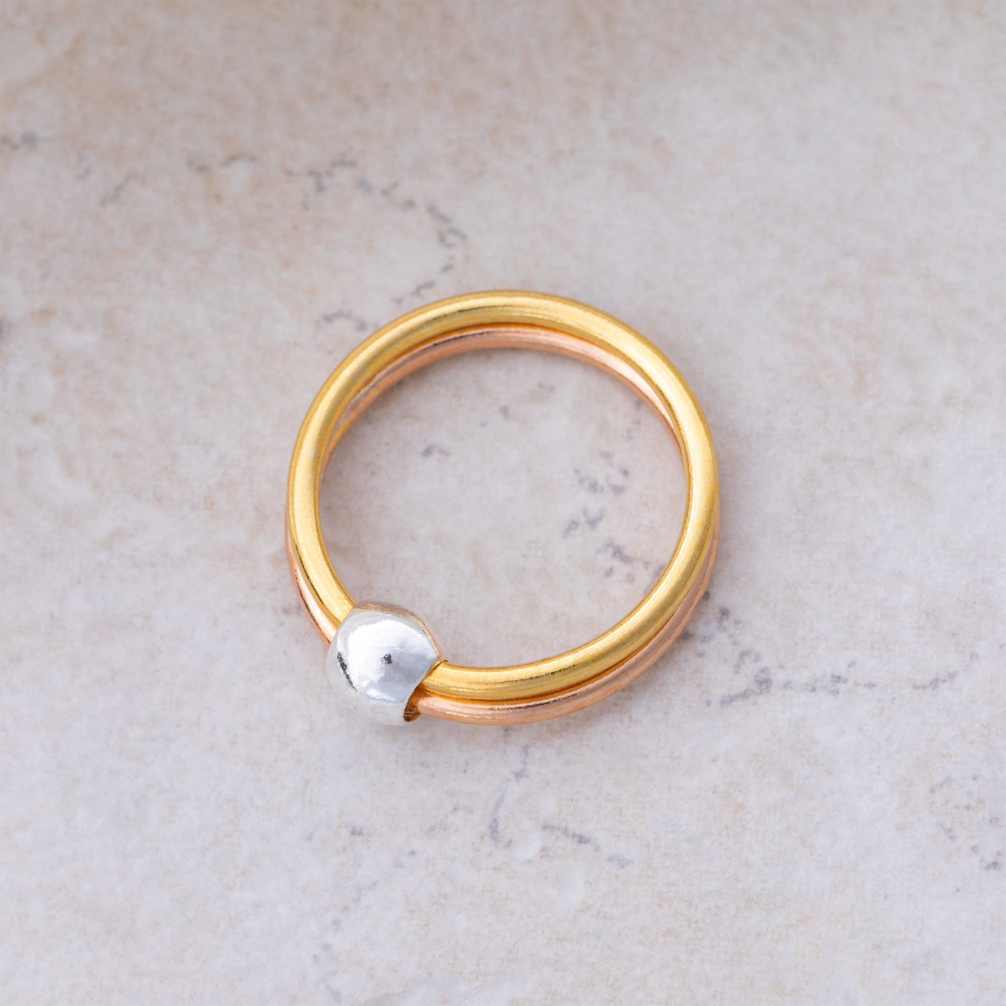 Spin Me Round Sterling Silver Bead Fidget Ring Rings - Fine La Vie Bien Spin Me Round Sterling Silver Bead Fidget Ring