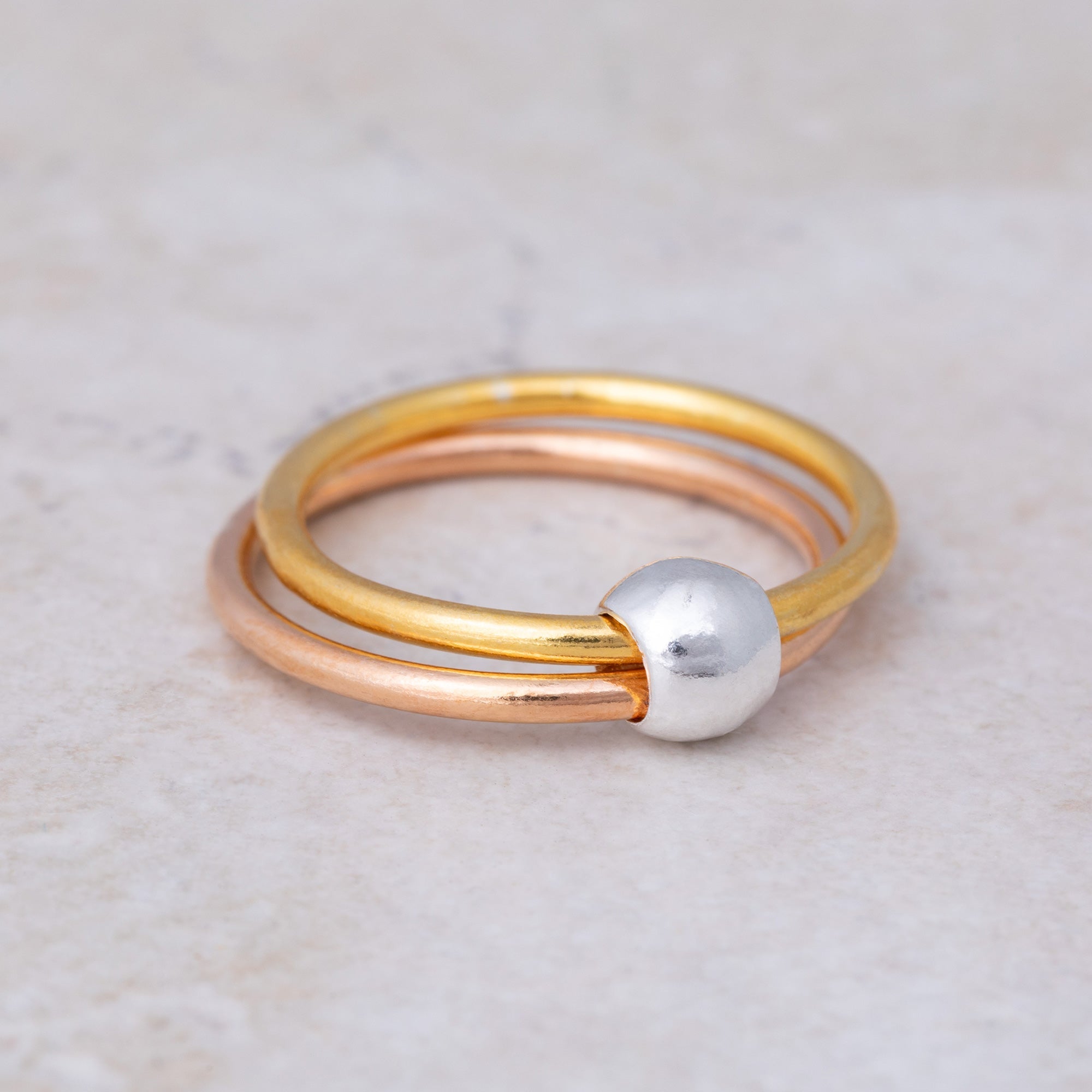 Spin Me Round Sterling Silver Bead Fidget Ring Rings - Fine La Vie Bien Spin Me Round Sterling Silver Bead Fidget Ring